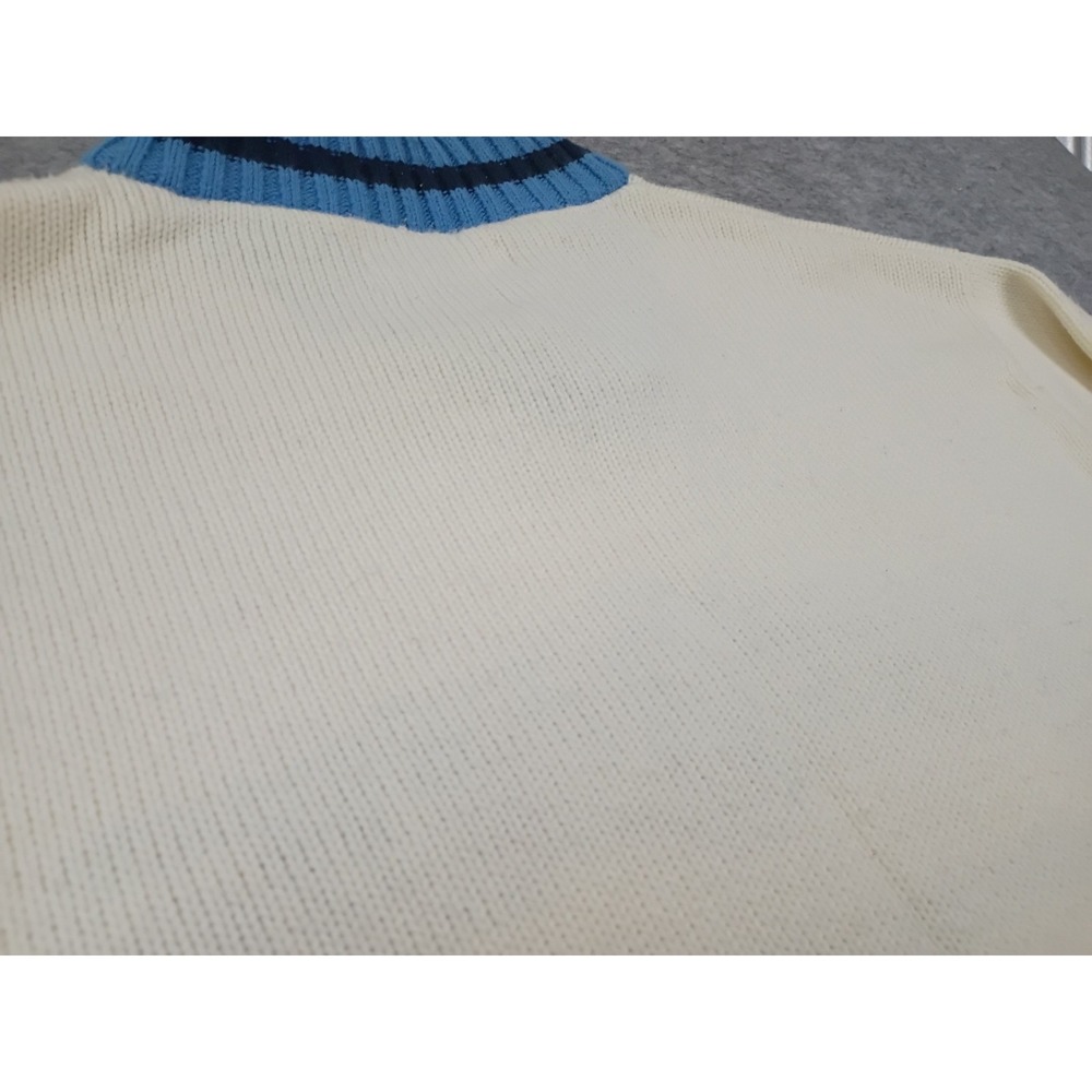 JNCO Jeans Mens M V-Neck Striped Embroidered Knit Sweater Vtg Y2K Single Owner - Picture 6 of 11